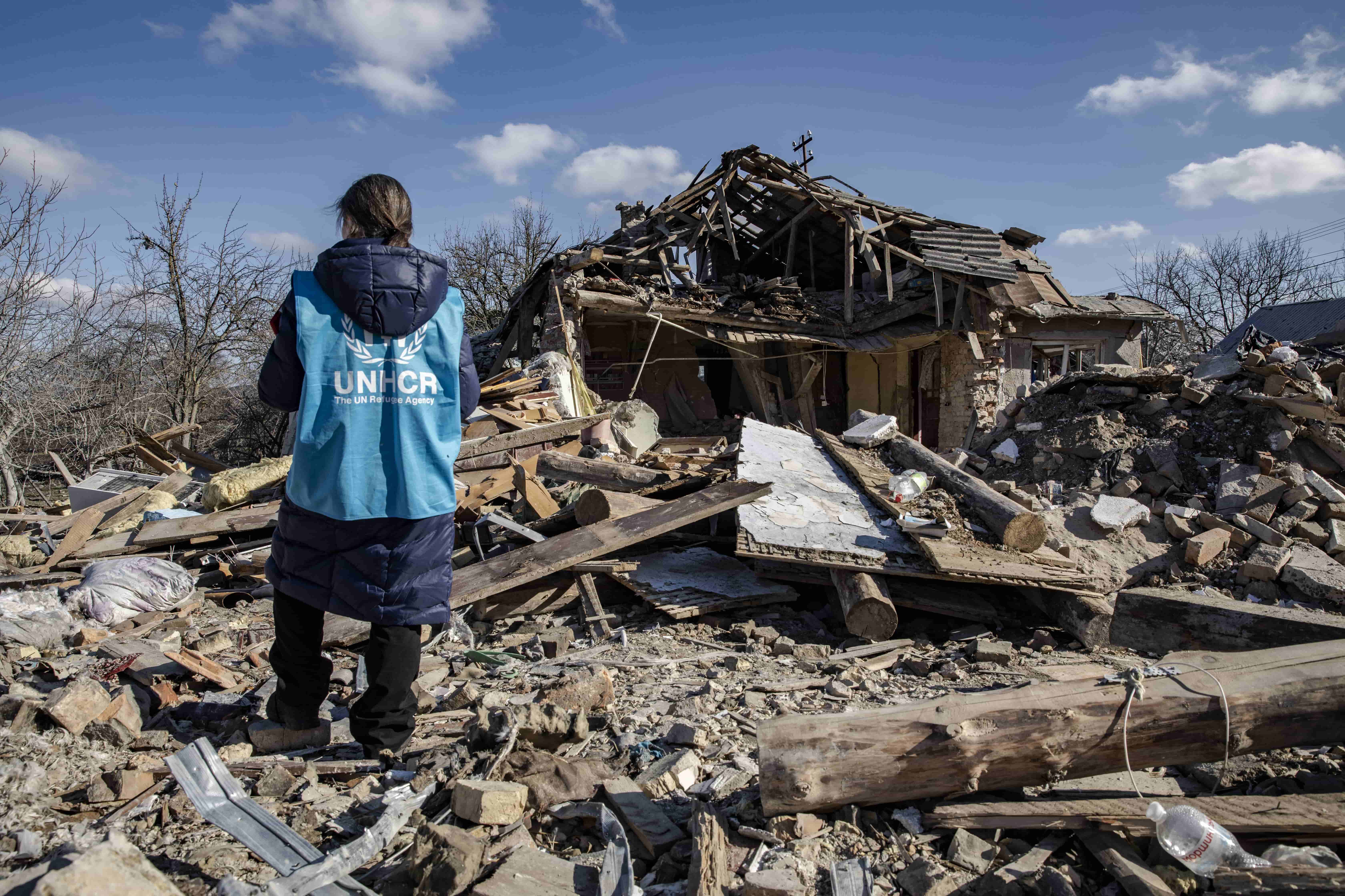 Ukraine. Site of a missile strike